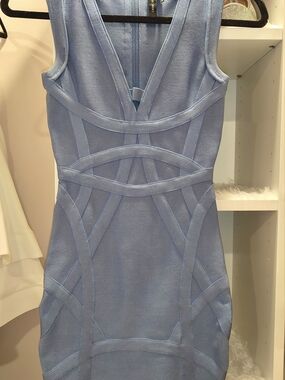 Marciano Periwinkle Blue Sleeveless Midi Bodycon Dress